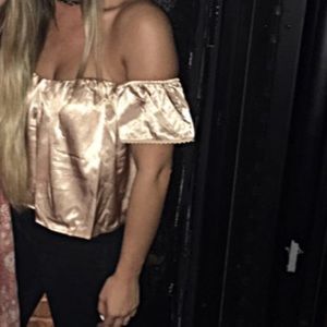 Gold off the shoulder top